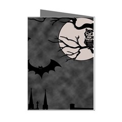 Halloween Background Halloween Scene Mini Greeting Cards (pkg Of 8) by Ket1n9