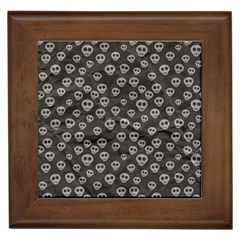 Skull Halloween Background Texture Framed Tile by Ket1n9