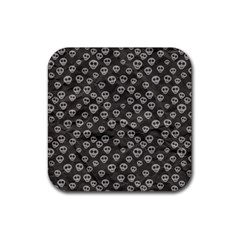 Skull Halloween Background Texture Rubber Coaster (square) by Ket1n9