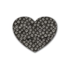 Skull Halloween Background Texture Rubber Coaster (heart) by Ket1n9