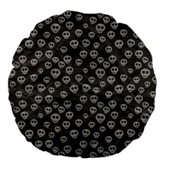 Skull Halloween Background Texture Large 18  Premium Flano Round Cushions by Ket1n9