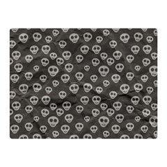 Skull Halloween Background Texture Two Sides Premium Plush Fleece Blanket (mini) by Ket1n9