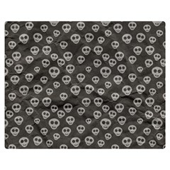 Skull Halloween Background Texture Two Sides Premium Plush Fleece Blanket (medium) by Ket1n9