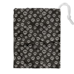 Skull Halloween Background Texture Drawstring Pouch (5xl) by Ket1n9