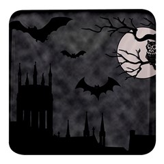 Halloween Background Halloween Scene Square Glass Fridge Magnet (4 Pack) by Ket1n9