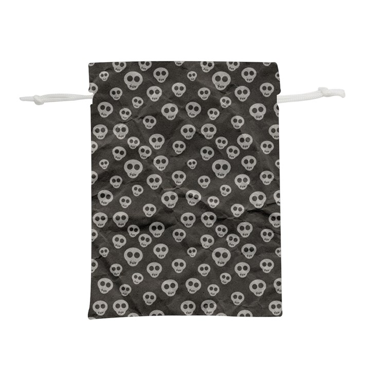 Skull Halloween Background Texture Lightweight Drawstring Pouch (M)