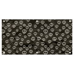 Skull Halloween Background Texture Banner And Sign 4  X 2  by Ket1n9