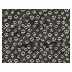 Skull Halloween Background Texture Premium Plush Fleece Blanket (medium) by Ket1n9