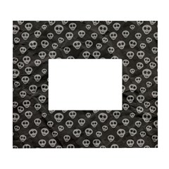 Skull Halloween Background Texture White Wall Photo Frame 5  X 7  by Ket1n9