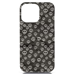 Skull Halloween Background Texture Iphone 14 Pro Max Black Uv Print Case by Ket1n9