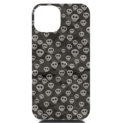 Skull Halloween Background Texture Iphone 14 Black Uv Print Case by Ket1n9