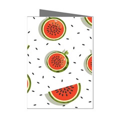 Seamless Background Pattern-with-watermelon Slices Mini Greeting Cards (pkg Of 8) by Ket1n9