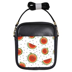 Seamless Background Pattern-with-watermelon Slices Girls Sling Bag by Ket1n9