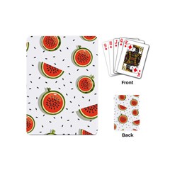 Seamless Background Pattern-with-watermelon Slices Playing Cards Single Design (mini) by Ket1n9