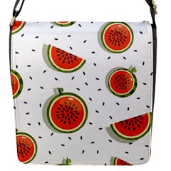 Seamless Background Pattern-with-watermelon Slices Flap Closure Messenger Bag (s) by Ket1n9