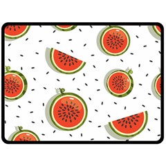 Seamless Background Pattern-with-watermelon Slices Two Sides Fleece Blanket (large) by Ket1n9