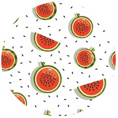 Seamless Background Pattern-with-watermelon Slices Wooden Bottle Opener (round) by Ket1n9