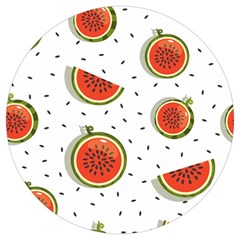 Seamless Background Pattern-with-watermelon Slices Round Trivet by Ket1n9