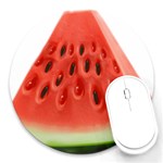 Seamless Background With Watermelon Slices Round Mousepad Front