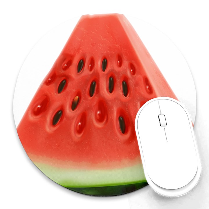 Seamless Background With Watermelon Slices Round Mousepad