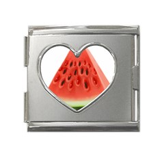 Seamless Background With Watermelon Slices Mega Link Heart Italian Charm (18mm) by Ket1n9