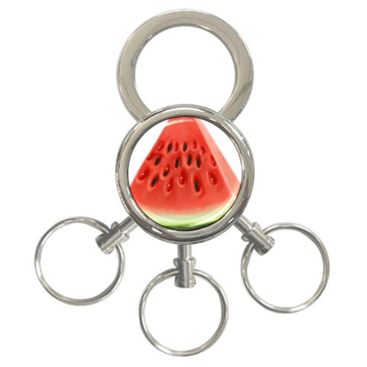 Seamless Background With Watermelon Slices 3-Ring Key Chain