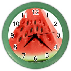 Seamless Background With Watermelon Slices Color Wall Clock by Ket1n9