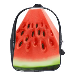 Seamless Background With Watermelon Slices School Bag (Large)