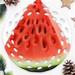 Seamless Background With Watermelon Slices Ornament (round Filigree) by Ket1n9