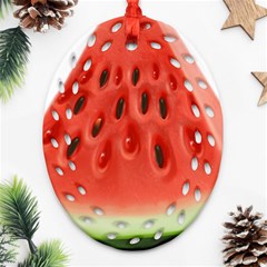 Seamless Background With Watermelon Slices Oval Filigree Ornament (two Sides) by Ket1n9