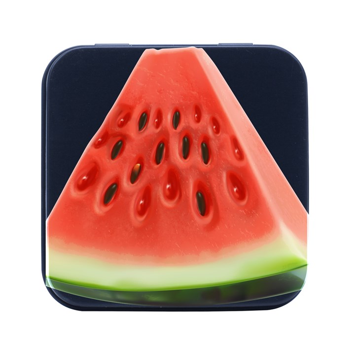 Seamless Background With Watermelon Slices Square Metal Box (Black)