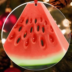 Seamless Background With Watermelon Slices Uv Print Acrylic Ornament Round by Ket1n9