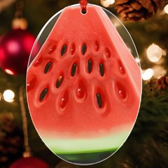 Seamless Background With Watermelon Slices Uv Print Acrylic Ornament Oval by Ket1n9