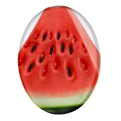 Seamless Background With Watermelon Slices Oval Glass Fridge Magnet (4 Pack) by Ket1n9