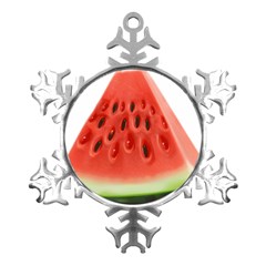 Seamless Background With Watermelon Slices Metal Small Snowflake Ornament by Ket1n9