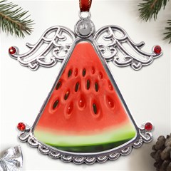 Seamless Background With Watermelon Slices Metal Angel With Crystal Ornament by Ket1n9