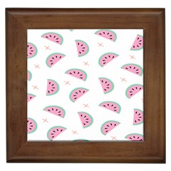 Seamless Background With Watermelon Slices Framed Tile by Ket1n9