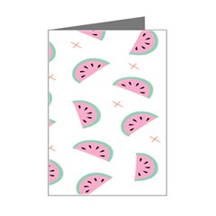 Fresh Watermelon Slices Texture Mini Greeting Card by Ket1n9