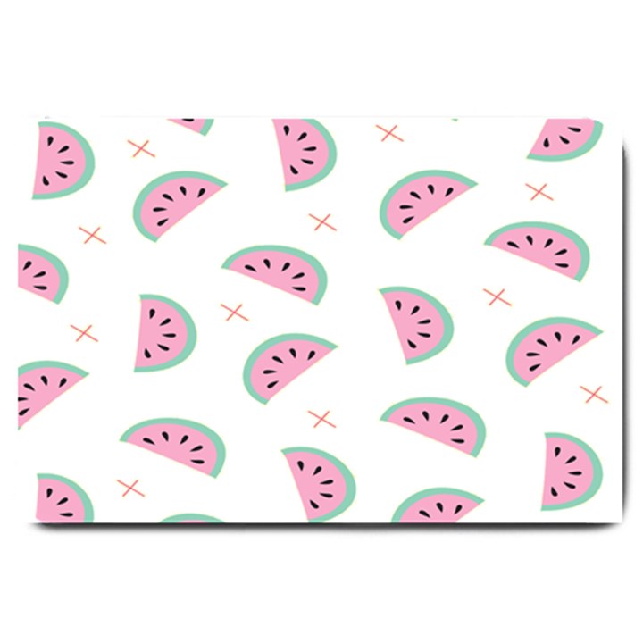 Seamless Background With Watermelon Slices Large Doormat