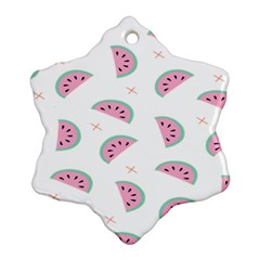 Fresh Watermelon Slices Texture Snowflake Ornament (two Sides) by Ket1n9