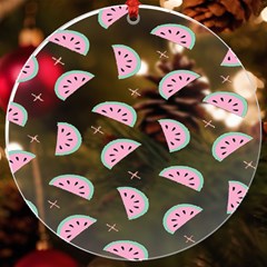 Fresh Watermelon Slices Texture Uv Print Acrylic Ornament Round