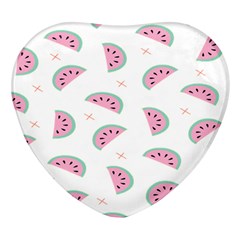 Watermelon Wallpapers  Creative Illustration And Patterns Heart Glass Fridge Magnet (4 Pack) by Ket1n9