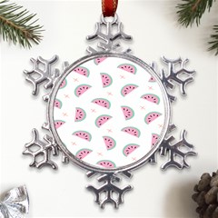 Watermelon Wallpapers  Creative Illustration And Patterns Metal Large Snowflake Ornament by Ket1n9