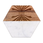 Fresh Watermelon Slices Texture Marble Wood Coaster (Hexagon)  Front