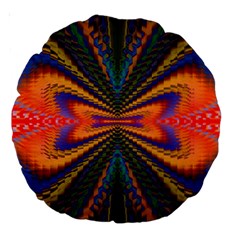 Casanova Abstract Art-colors Cool Druffix Flower Freaky Trippy Large 18  Premium Round Cushions by Ket1n9