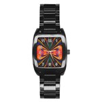 Casanova Abstract Art-colors Cool Druffix Flower Freaky Trippy Stainless Steel Barrel Watch Front