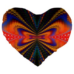 Casanova Abstract Art-colors Cool Druffix Flower Freaky Trippy Large 19  Premium Flano Heart Shape Cushions by Ket1n9