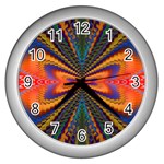 Casanova Abstract Art-colors Cool Druffix Flower Freaky Trippy Wall Clock (Silver) Front