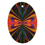 Casanova Abstract Art-colors Cool Druffix Flower Freaky Trippy Oval Ornament (Two Sides) Front