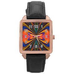 Casanova Abstract Art-colors Cool Druffix Flower Freaky Trippy Rose Gold Leather Watch  by Ket1n9